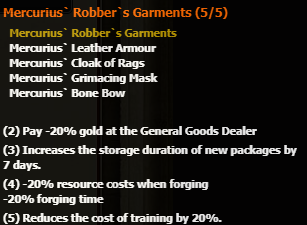 Mercurius Robbers Garments stats Mercurius Robbers Garments stats
