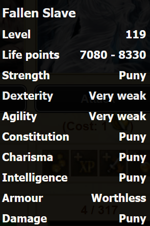 Fallen Slave stats