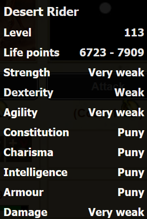 Desert Rider stats Desert Rider stats