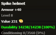 Spike helmet stats