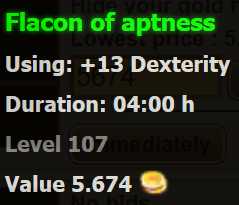 Flacon of aptness stats