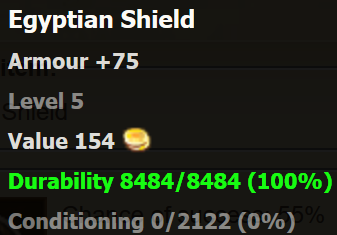 Egyptian Shield stats