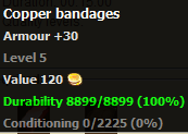 Copper bandages stats