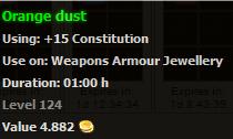 Orange dust stats