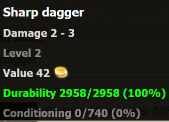 Sharp dagger stats