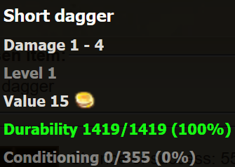 Short dagger stats