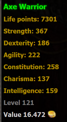 Axe Warrior stats