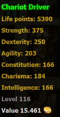 Chariot Driver stats