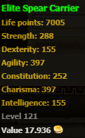Elite Carrier Spear stats