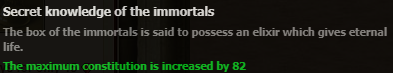 Secret Knowledge of the immortals stats